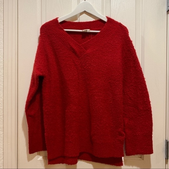 ANTHROPOLOGIE Clayton Sweater Top Red NWT XS New - Picture 2 of 7